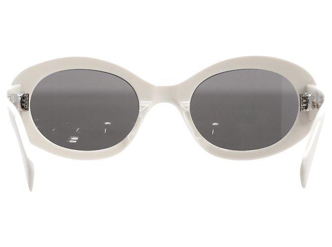 Céline Gafas de sol Celine Triomphe CL40194U de acetato blanco con montura oval Crudo - vista 4