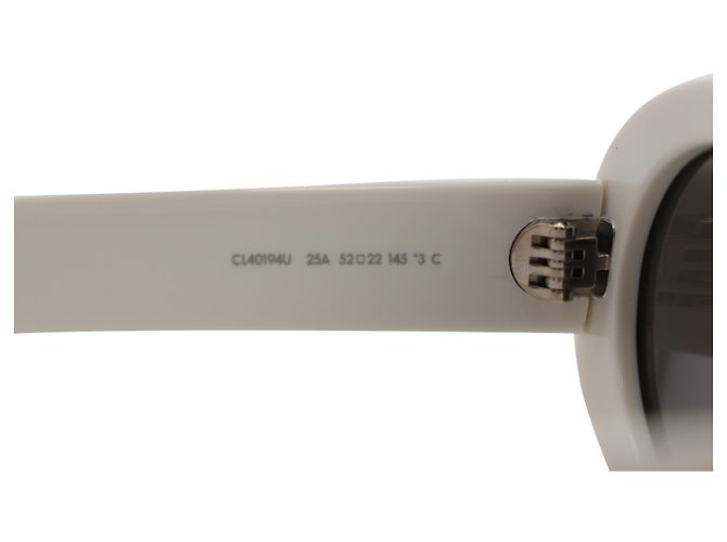 Céline Gafas de sol Celine Triomphe CL40194U de acetato blanco con montura oval Crudo - vista 8