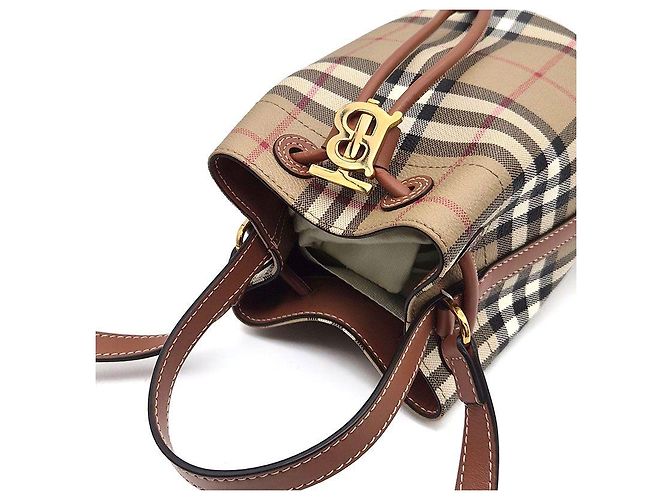Burberry Mini borsa a sacchetto con coulisse TB Multicolore - vista 6