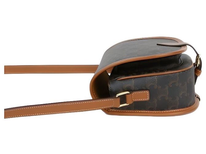 Triomphe Céline Triope Polko Medium Schultertasche Braun - Ansicht 10