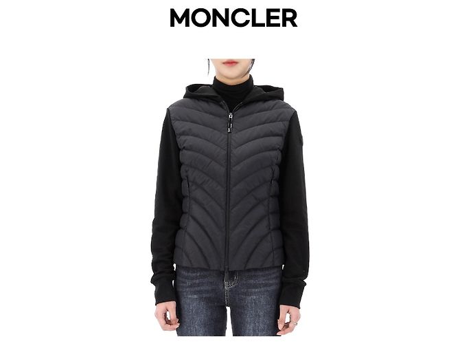 Moncler Down Mix Zip-Up Jacke Schwarz - Ansicht 5