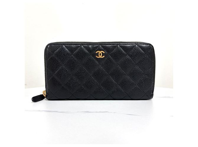 Chanel Portafoglio lungo con zip Caviar Nero - vista 5