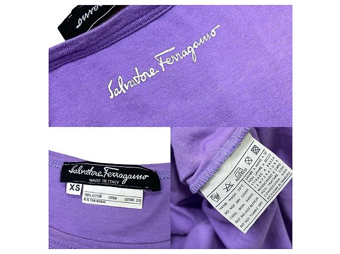 Camiseta de algodón Salvatore Ferragamo Púrpura - vista 3
