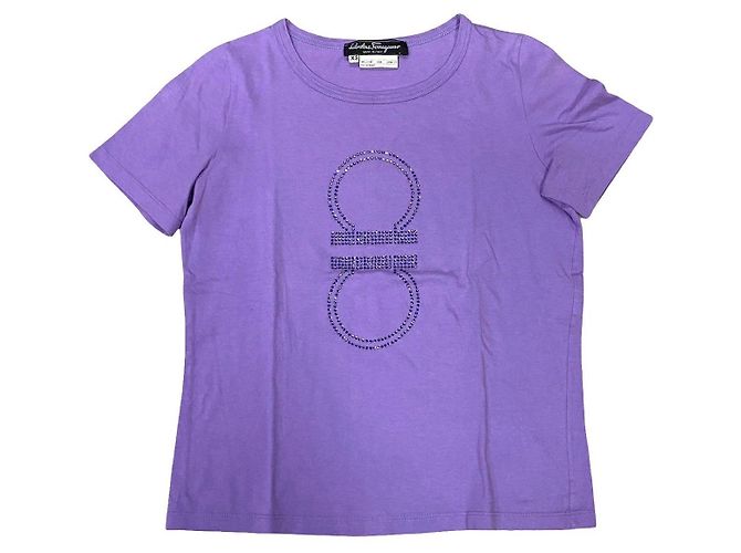 Camiseta de algodón Salvatore Ferragamo Púrpura - vista 4