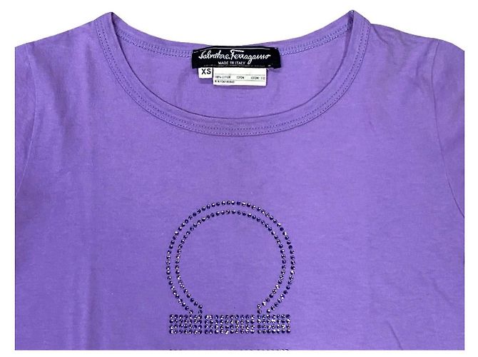 Camiseta de algodón Salvatore Ferragamo Púrpura - vista 6