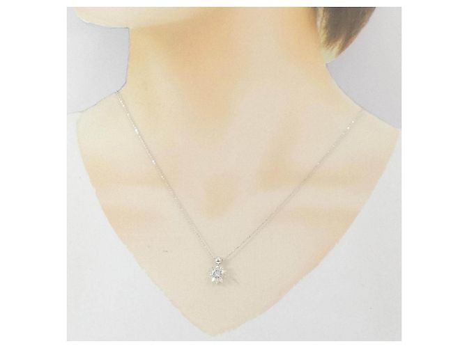 Autre Marque Collana in Diamanti Pt900 K18WG Argento - vista 6