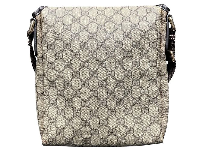 Borsa a tracolla Gucci GG Supreme in pelle Marrone Beige - vista 2