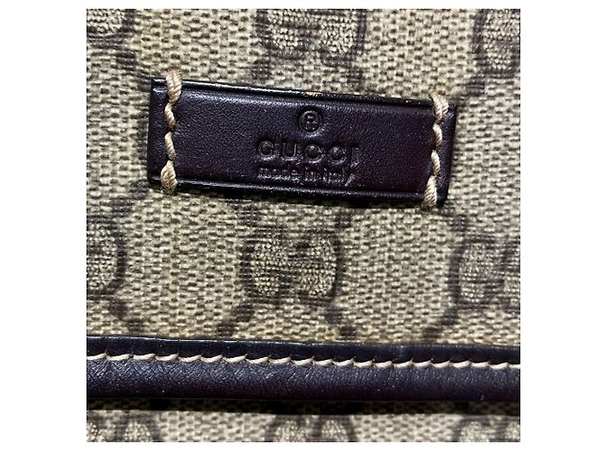 Borsa a tracolla Gucci GG Supreme in pelle Marrone Beige - vista 8