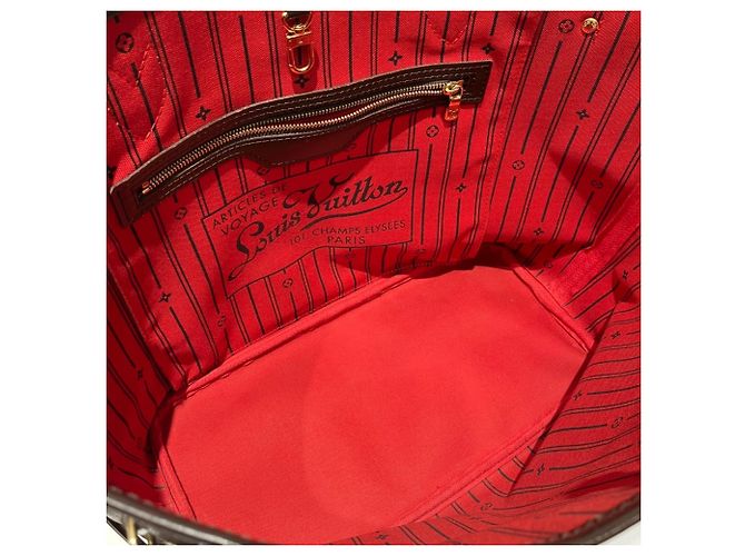 Borsa Tote Louis Vuitton Neverfull MM Marrone Damier ebene - vista 6