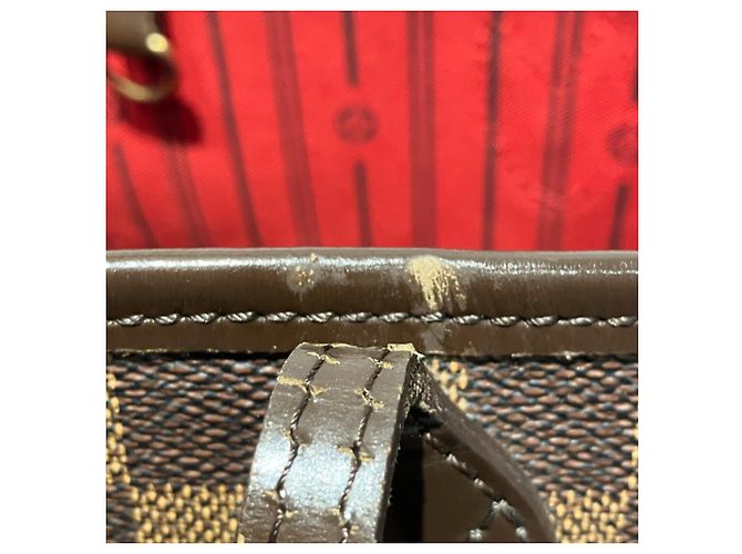 Borsa Tote Louis Vuitton Neverfull MM Marrone Damier ebene - vista 7