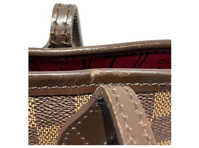 Borsa Tote Louis Vuitton Neverfull MM Marrone Damier ebene - vista 8