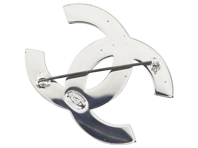 Chanel Coco Mark Logo Brosche Silber - Ansicht 2