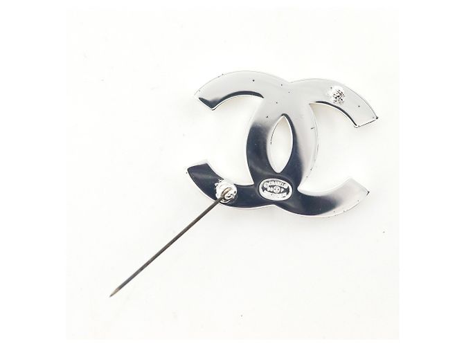 Chanel Coco Mark Logo Brosche Silber - Ansicht 3