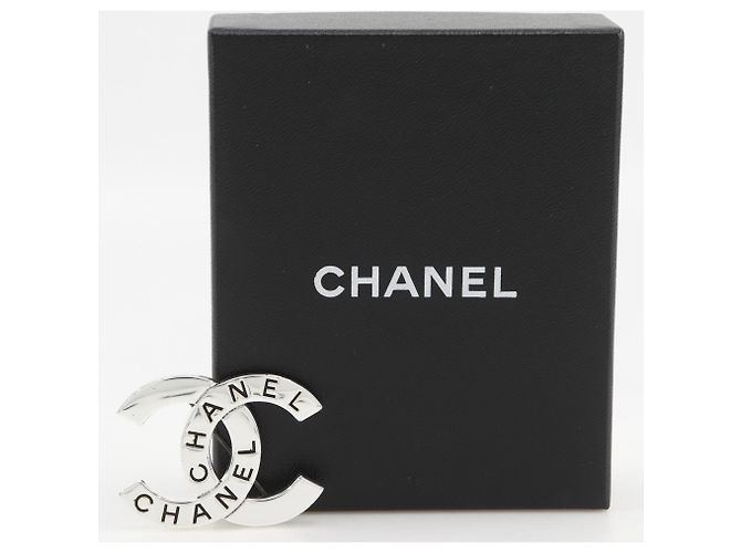 Chanel Coco Mark Logo Brosche Silber - Ansicht 9