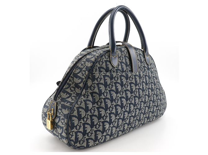 Borsa Double Saddle Christian Dior in blu navy - vista 3