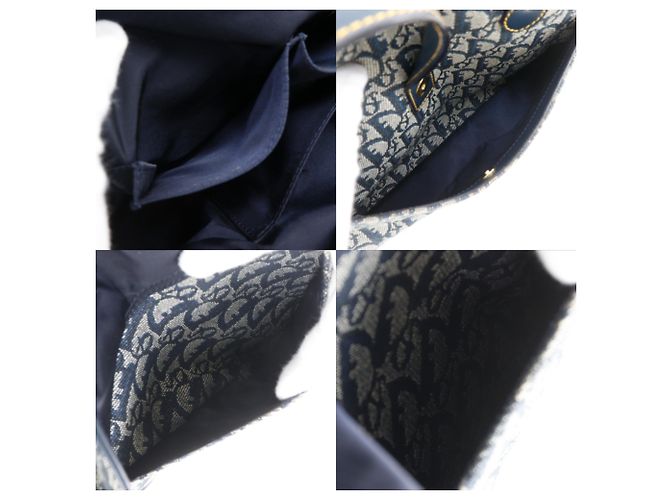 Borsa Double Saddle Christian Dior in blu navy - vista 7