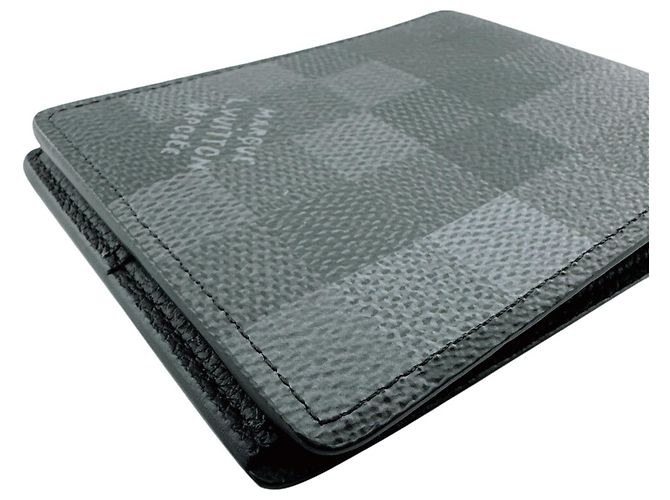 Slender Louis Vuitton Black Damier Canvas Bi-fold Wallet - view 3