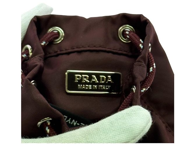 Portachiavi Prada Re-Nylon Marrone - vista 11