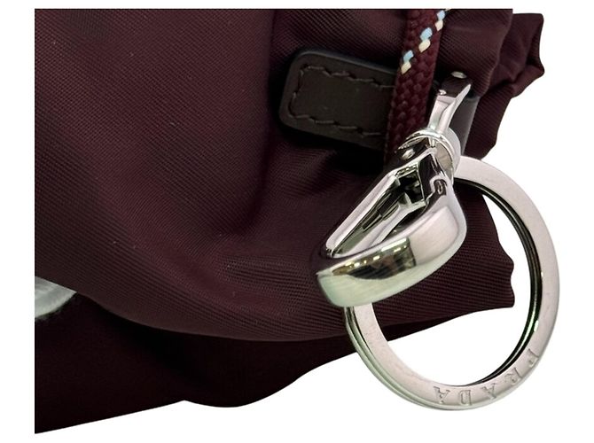 Portachiavi Prada Re-Nylon Marrone - vista 7