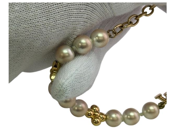 Bracciale Charm Louis Vuitton Bianco D'oro - vista 4