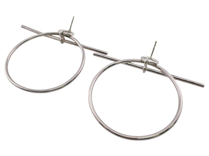 Hermès Brincos Loop MM Silver Stud HERMES Prata - vista 3
