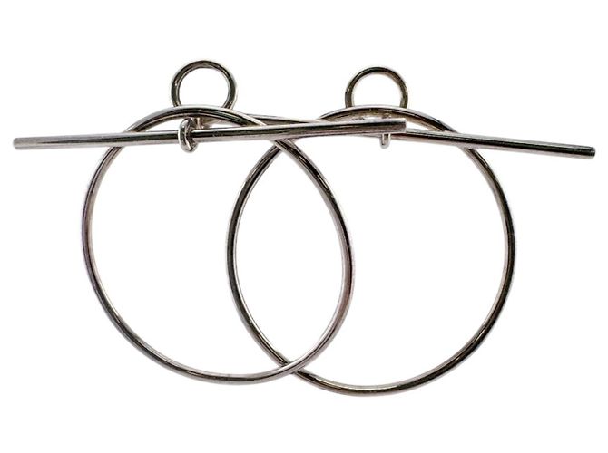 Hermès Brincos Loop MM Silver Stud HERMES Prata - vista 8