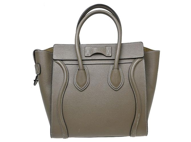 Céline Celine Luggage Grainy Leather Mini Castaño - vista 2