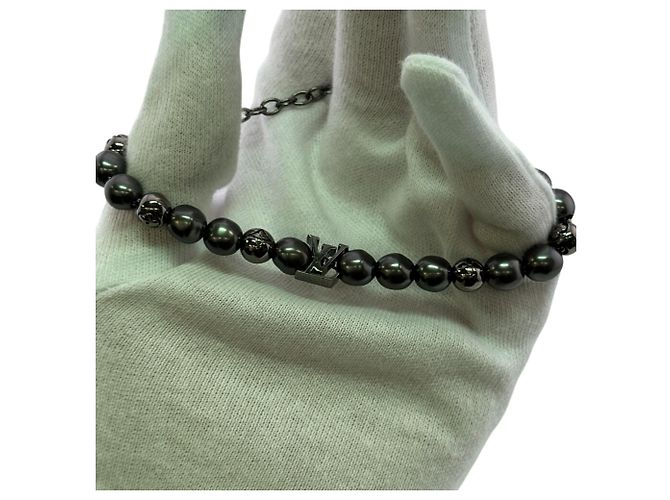 Bracciale rigido Louis Vuitton Monogram Pearl Metallico Monogramma - vista 5