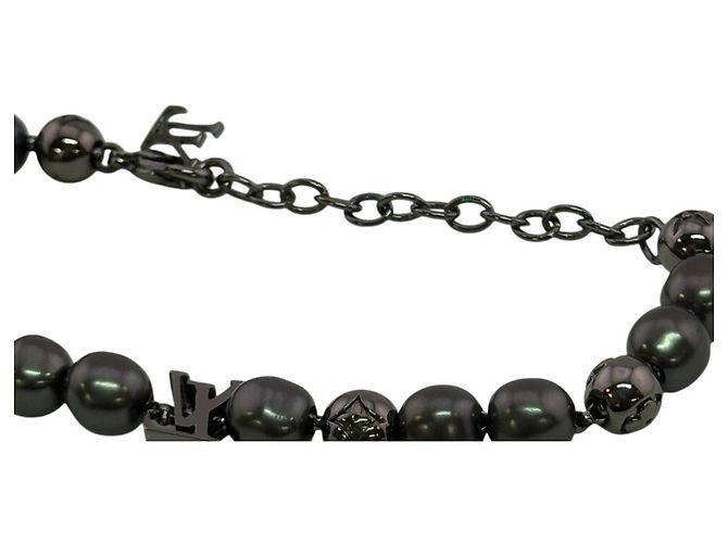 Bracciale rigido Louis Vuitton Monogram Pearl Metallico Monogramma - vista 6