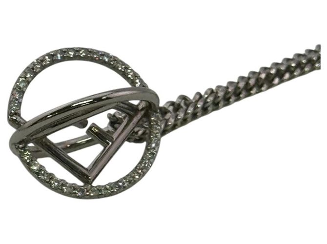 Fendi Silberne Halskette mit Strasssteinen - Ansicht 5