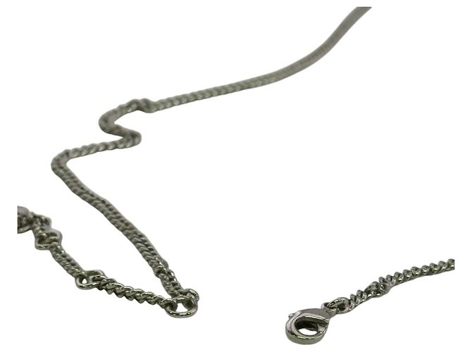 Fendi Silberne Halskette mit Strasssteinen - Ansicht 8