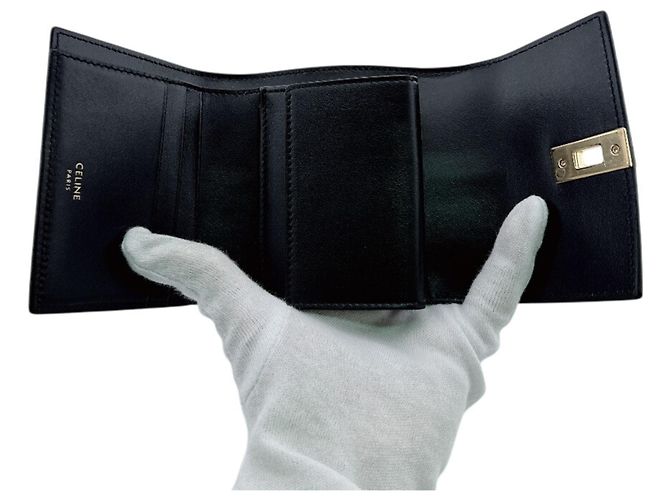 Céline Celine Cartera Pequeña 16 Tri-fold Negro - vista 8