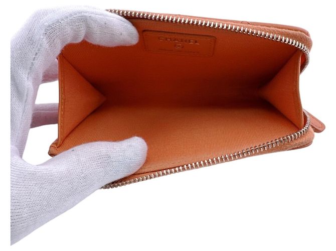 CHANEL Fragment Case Matelassé Wallet Orange - view 7