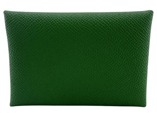 Hermès Cartera para tarjetas Hermes Calvi Duo en verde - vista 2