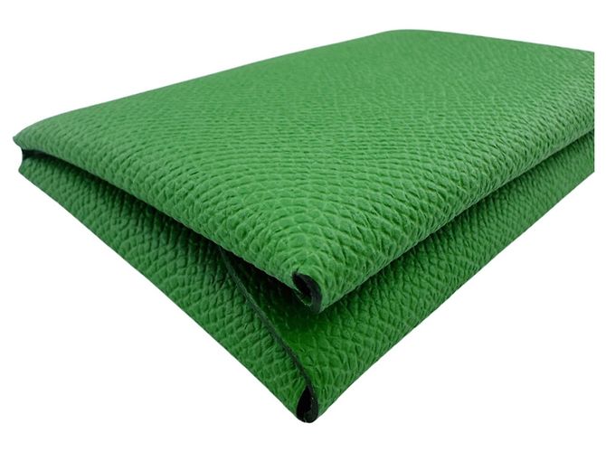 Hermès Cartera para tarjetas Hermes Calvi Duo en verde - vista 5