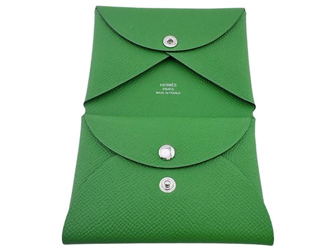 Hermès Cartera para tarjetas Hermes Calvi Duo en verde - vista 7