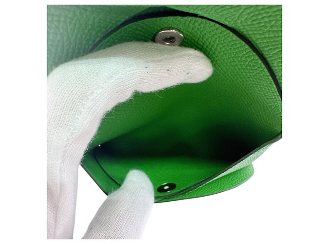 Hermès Cartera para tarjetas Hermes Calvi Duo en verde - vista 8