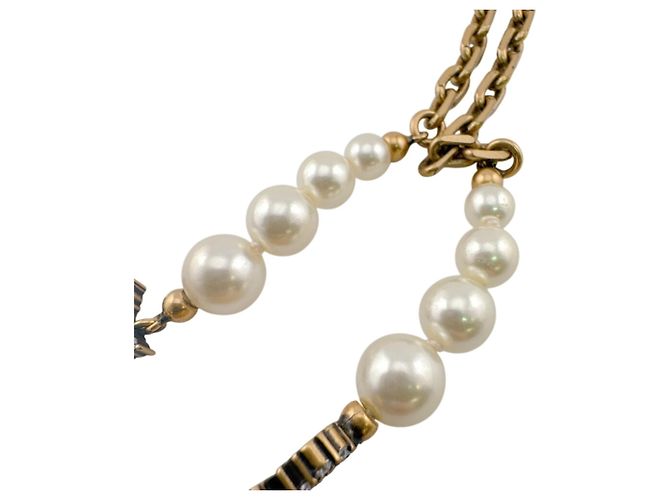 Collana Christian Dior placcata oro e strass D'oro - vista 4