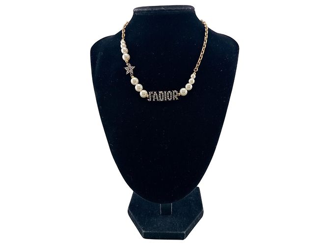 Collana Christian Dior placcata oro e strass D'oro - vista 9