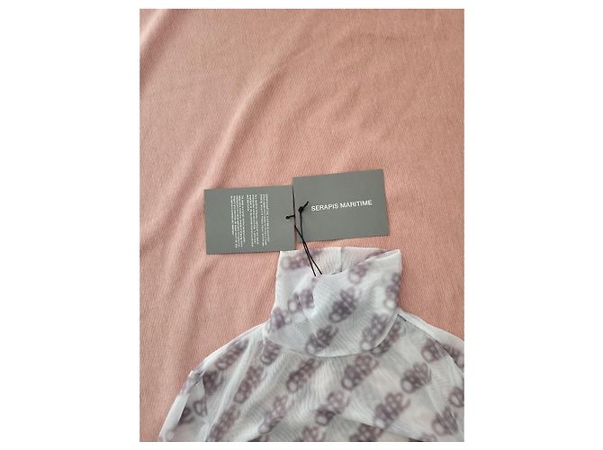 Autre Marque Serapis Maritime Top Cuello Alto Punto Transparente Blanco - vista 2
