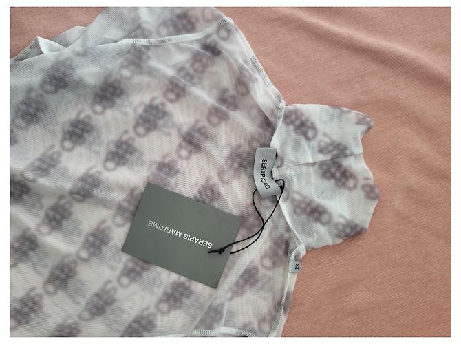Autre Marque Serapis Maritime Top Cuello Alto Punto Transparente Blanco - vista 3