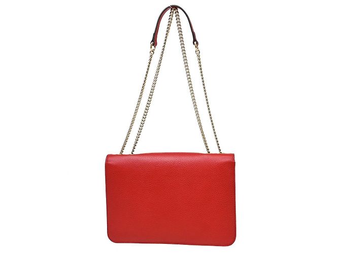 Gucci Interlocking Leather Medium Rosso - vista 2