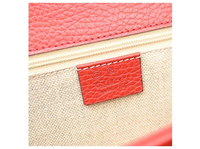 Gucci Interlocking Leather Medium Rosso - vista 4