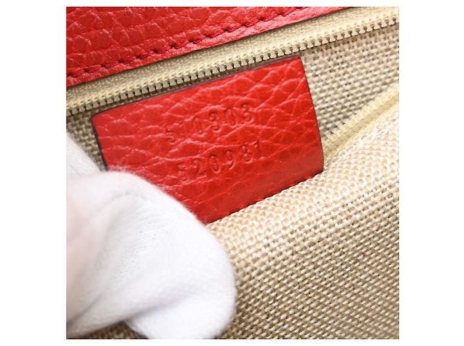 Gucci Interlocking Leather Medium Rosso - vista 5