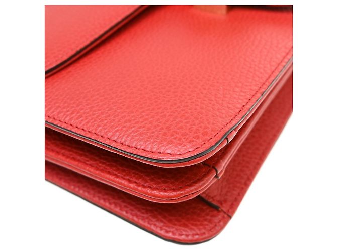 Gucci Interlocking Leather Medium Rosso - vista 7