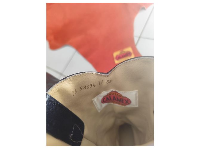 Autre Marque CALAMEX Cowboy-Stiefel Dunkelblau Eidechsenleder Schwarz - Ansicht 4