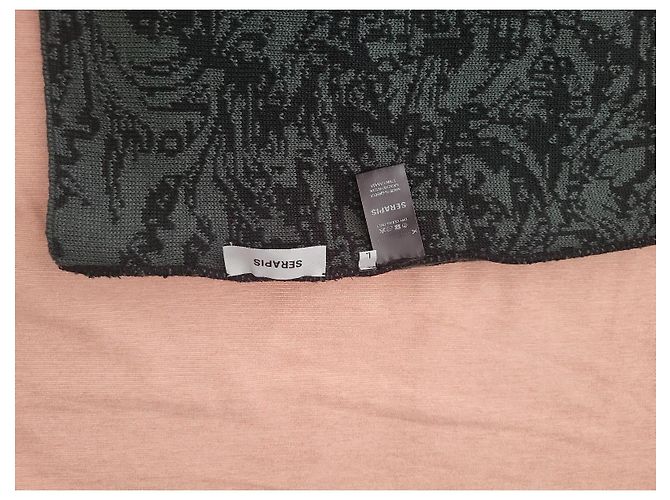 Autre Marque Falda Midi Estampada Serapis de Lana y Acrílico Negro Verde oscuro - vista 2