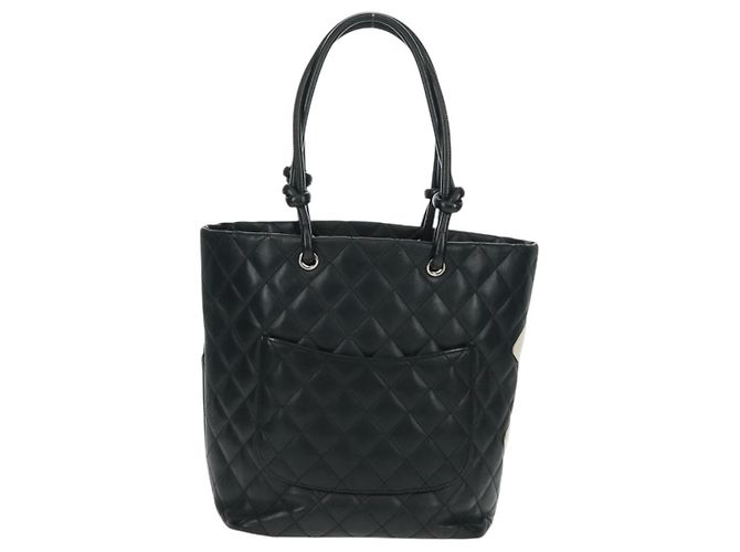 Chanel Cambon Tote aus gestepptem Leder Petite Schwarz - Ansicht 2