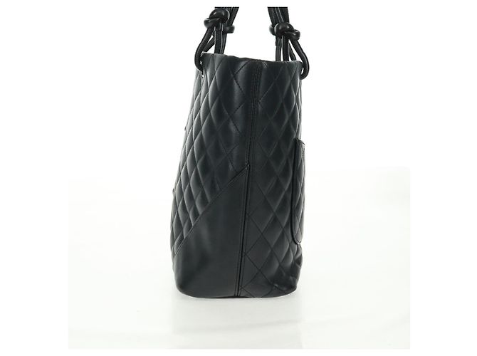 Chanel Cambon Tote aus gestepptem Leder Petite Schwarz - Ansicht 3
