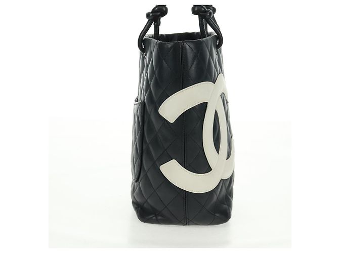 Chanel Cambon Tote aus gestepptem Leder Petite Schwarz - Ansicht 4